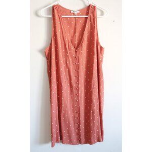 Madewell Pink Polka Dot Sleeveless Dress - Size Large